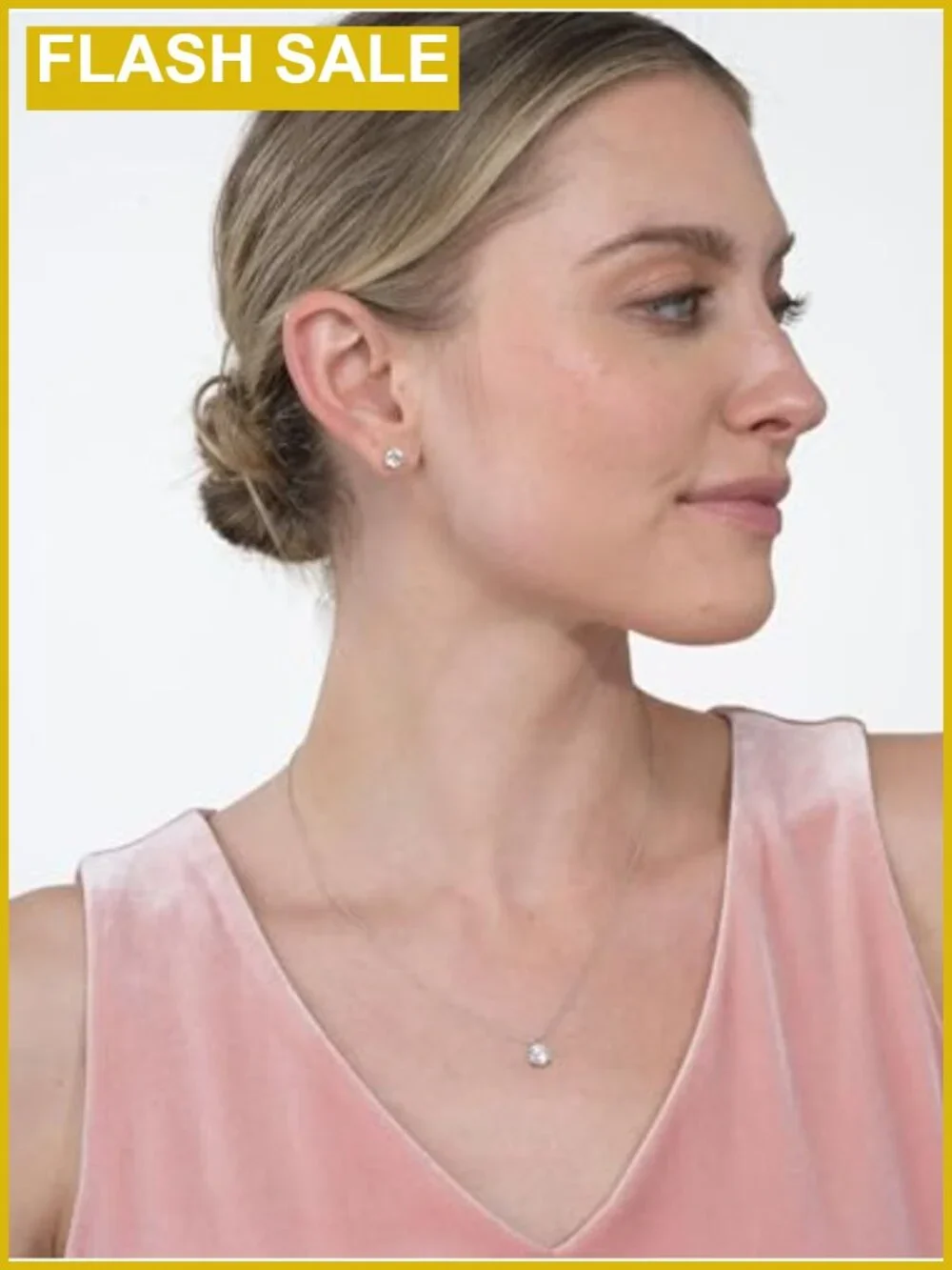 1 Carat Lab Grown Diamond Round Pendant Necklace 14K White Gold Solitaire